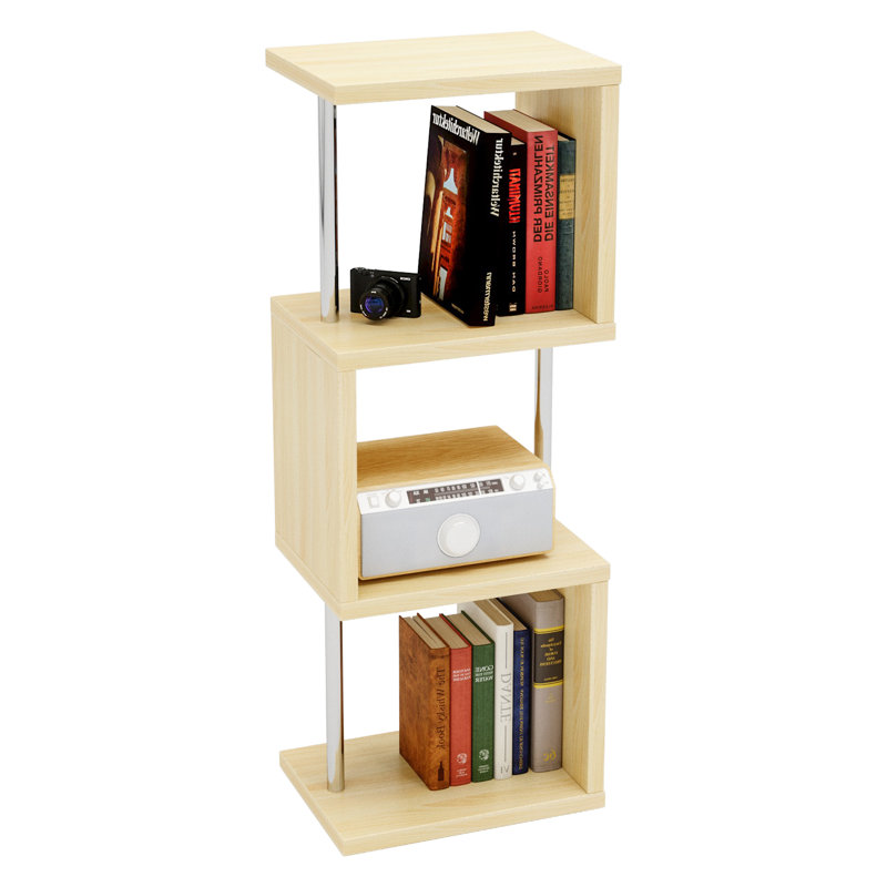 Amaker Geometric Bookcase, Oak