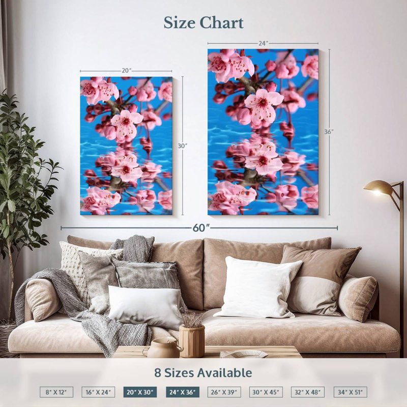 Harnek Sakura Reflection, 36" H x 24" W