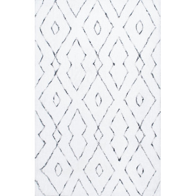 Geometric Hand Woven Shag Area Rug