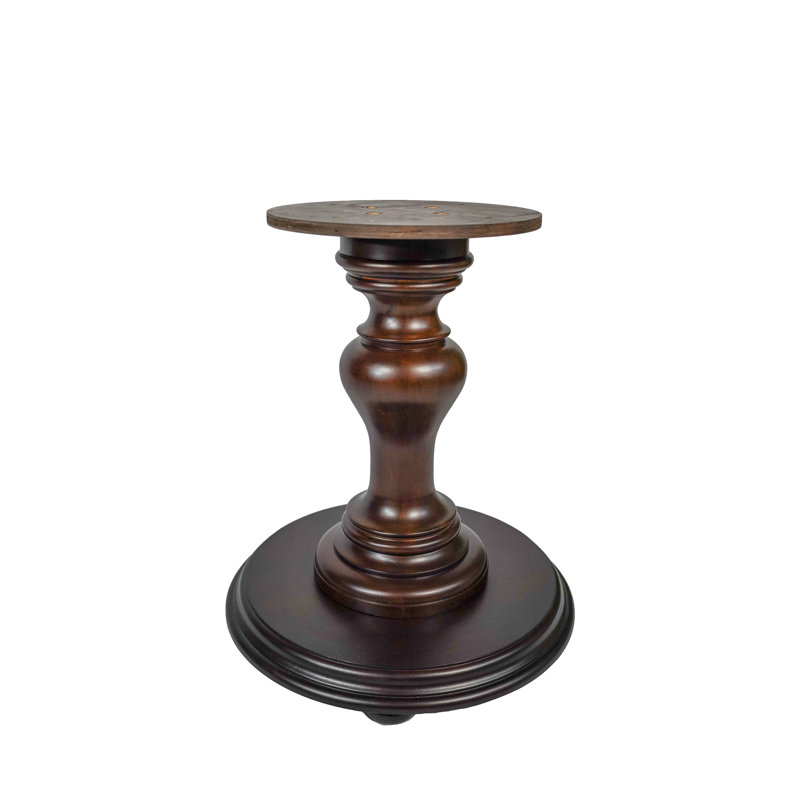 White Solid Hardwood 29" Tall Round Pedestal Table Base