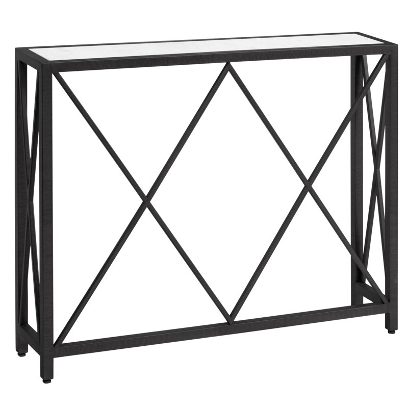 Venessa Console, Flat Black, Carrera Marble