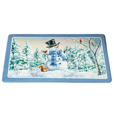 Snowflake Christmas Kitchen Rug Decorative Snowman Elk Kitchen