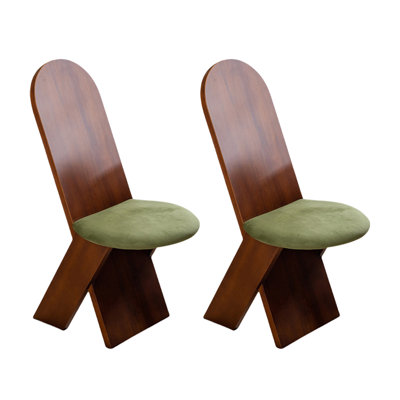13.78" Green Solid back side Chair(Set of 2)