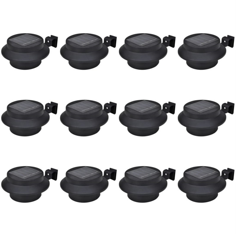 Solar Gutter Light LED Patio Fence Deck Landscape Driveway Path Light, 6, Black