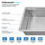 33'' L X 19'' W Workstation Sink Undermount Single Bowl Stainless Steel Kitchen Sink-111018874