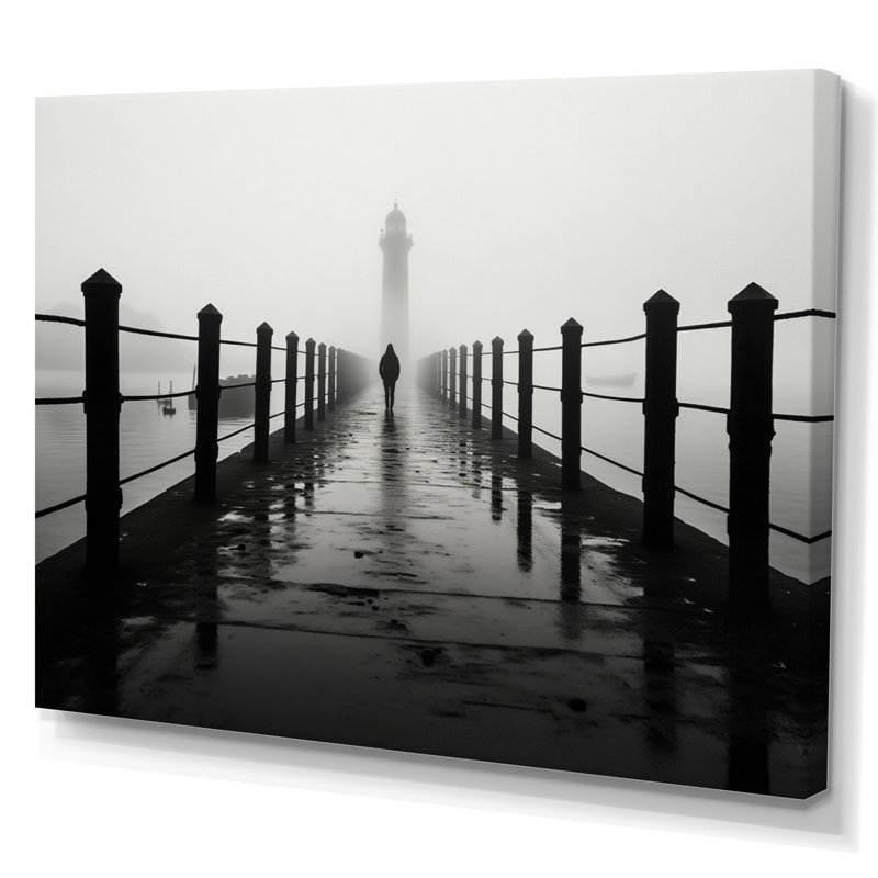 Piers Solitude - Coastal Pier Wall Decor, H 30 po x l 40 po, Toile tendue