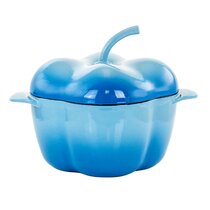 Cravings by Chrissy Teigen 2 Piece 4.7 inch Enameled Cast Iron Mini Casserole Set in Blue