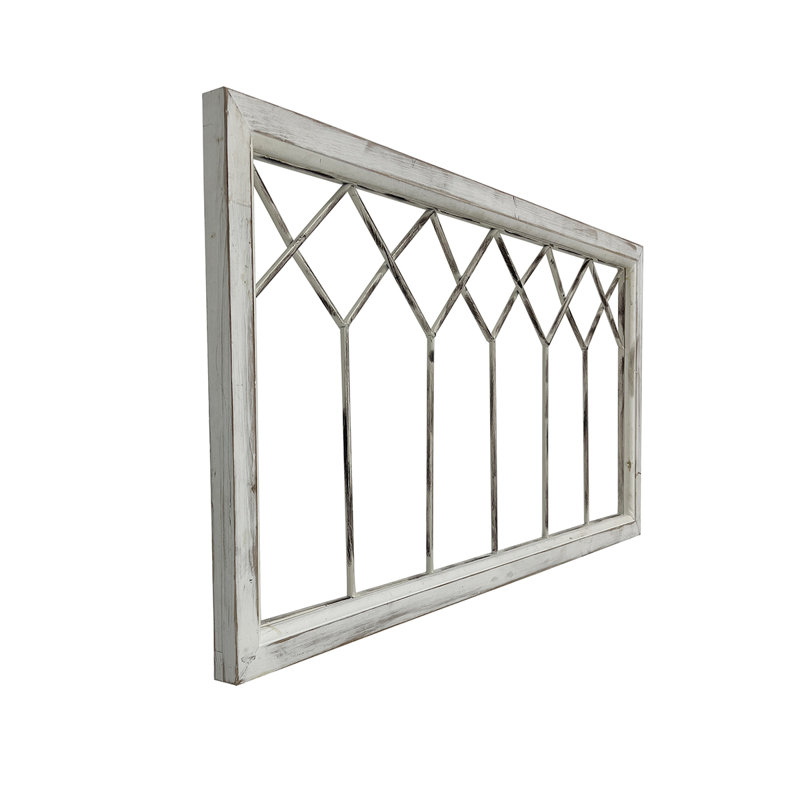 Rustic Wood Window Frame Wall Decor, Decorative Wall Art For Living Room, Hanging Farmhouse Faux Windows Frames (no Wreath)