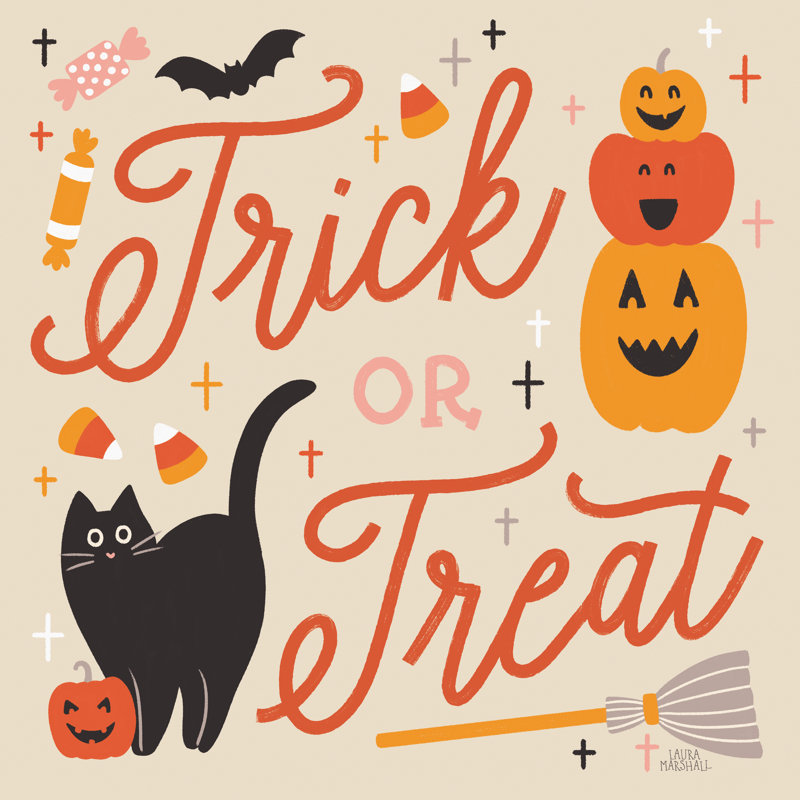 Trick Or Treat II by Laura Marshall - Wrapped Canvas Print, 51cm H x 51cm W