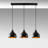 Modern Industrial Chandelier, Black Metal Body, 26.8 x 7.1 inches | Adjustable Height: 44.9 inches | 3 x E27 Socket (Max 40W) | IP20 | Perfect for Scandinavian & Novelty Decor in Dining & Living Spaces-1668067110