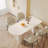Pearlena 55.11" Modern Rectangle Cream White Dining Table Set with 4 Chairs for Kitchen, Bar, Living Room-418289498-423033009