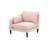 Contemporary 5Pcs Modular Sectional Set One Arm Chairs Armless Chair Ottomans L-Shaped Sectional Blush Pink Morgan Fabric-1876965562