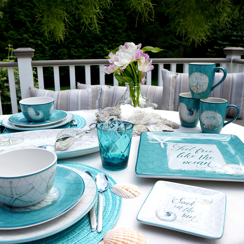 Ocean View Set of 4 Canape Plates