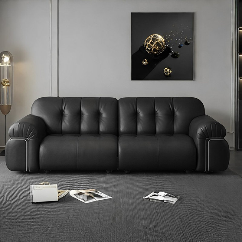 Canapé de style médiéval avec vent crème et nuage de sucre noir, 4, H 30 po x l 110,23 po x P 39,37 po