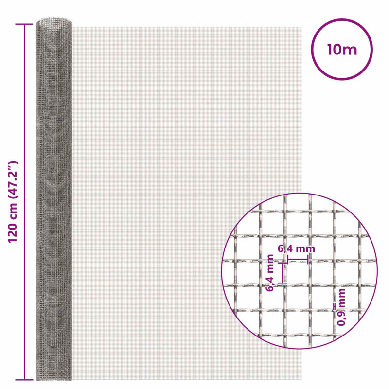 Stainless Steel Fence Panels Fencing, 1000cm H x 120cm W