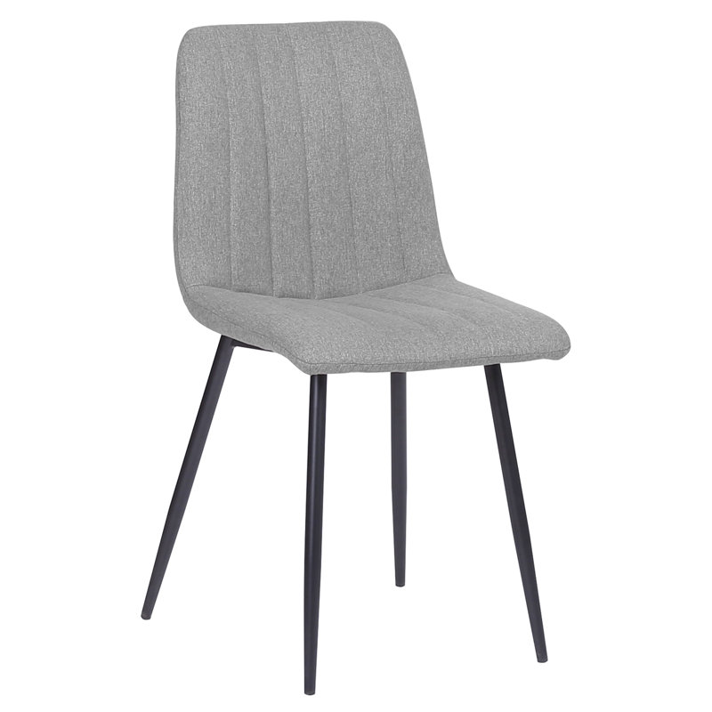 Ensemble de 2 chaises d'appoint en tissu gris avec pieds en acier noir Kittitas