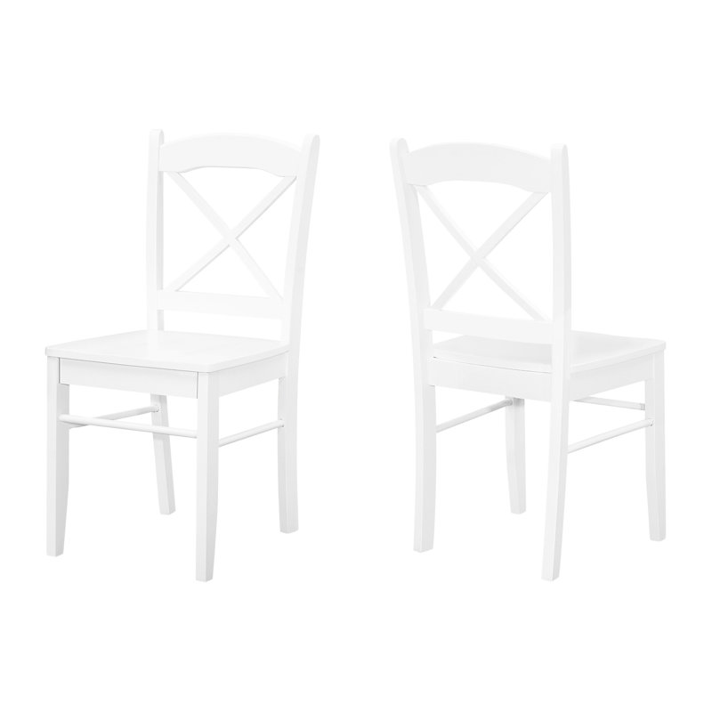 De 2 chaises de salle à manger en blanc, transitionnelles, pieds en bois massif, confortables pour la cuisine et les chaises de transition 2 pièces blanches, bureau
