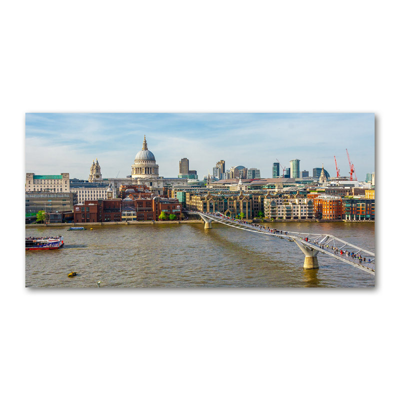 River Thames London - Print on Canvas, Canvas, 70cm H x 140cm W