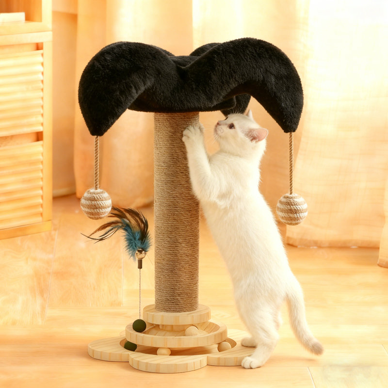 19.68” Cat Tree With Sial Scratching Post ，Catnip Ball＆Feather
