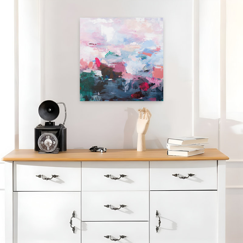 Contemporain illimité avec art abstrait bleu, H 18 po x l 18 po
