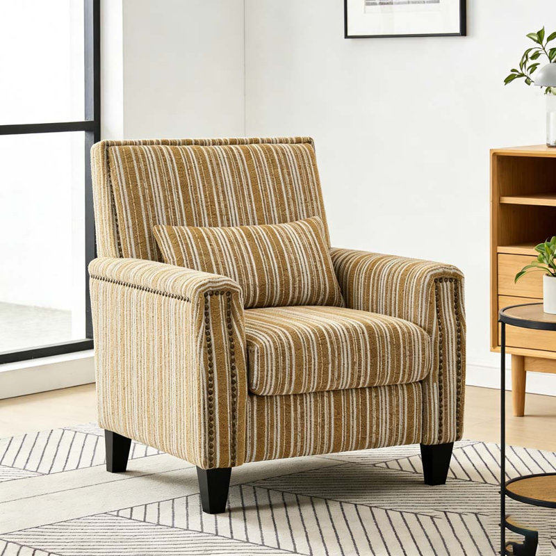 Chaise d'appoint moderne avec accoudoirs, fauteuil rembourré confortable, Jaune