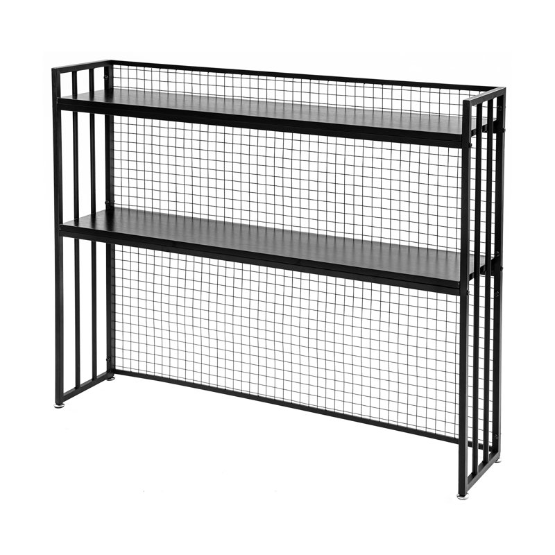 45.28 Inch Desktop Bookshelf, 2 Tier Metal Storage Shelf Organizer for Office Desk Books and Files