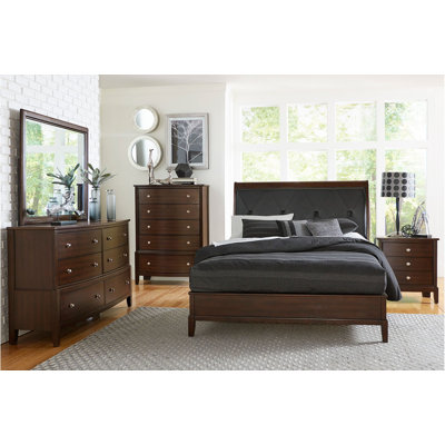 Guylaine Felicle Faux Leather Upholstered Panel Bedroom Set 3&2