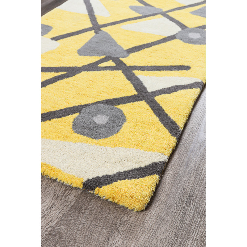 Checo Abstract Wool Hand Woven Area Rug, Rectangle 60 x 90cm