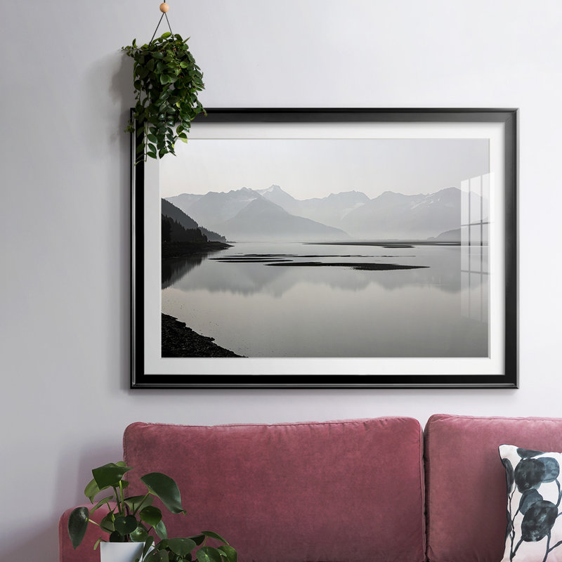 Curve Mountains, reproduction d'art encadrée, Noir, H 30 po x l 44 po x P 1,5 po