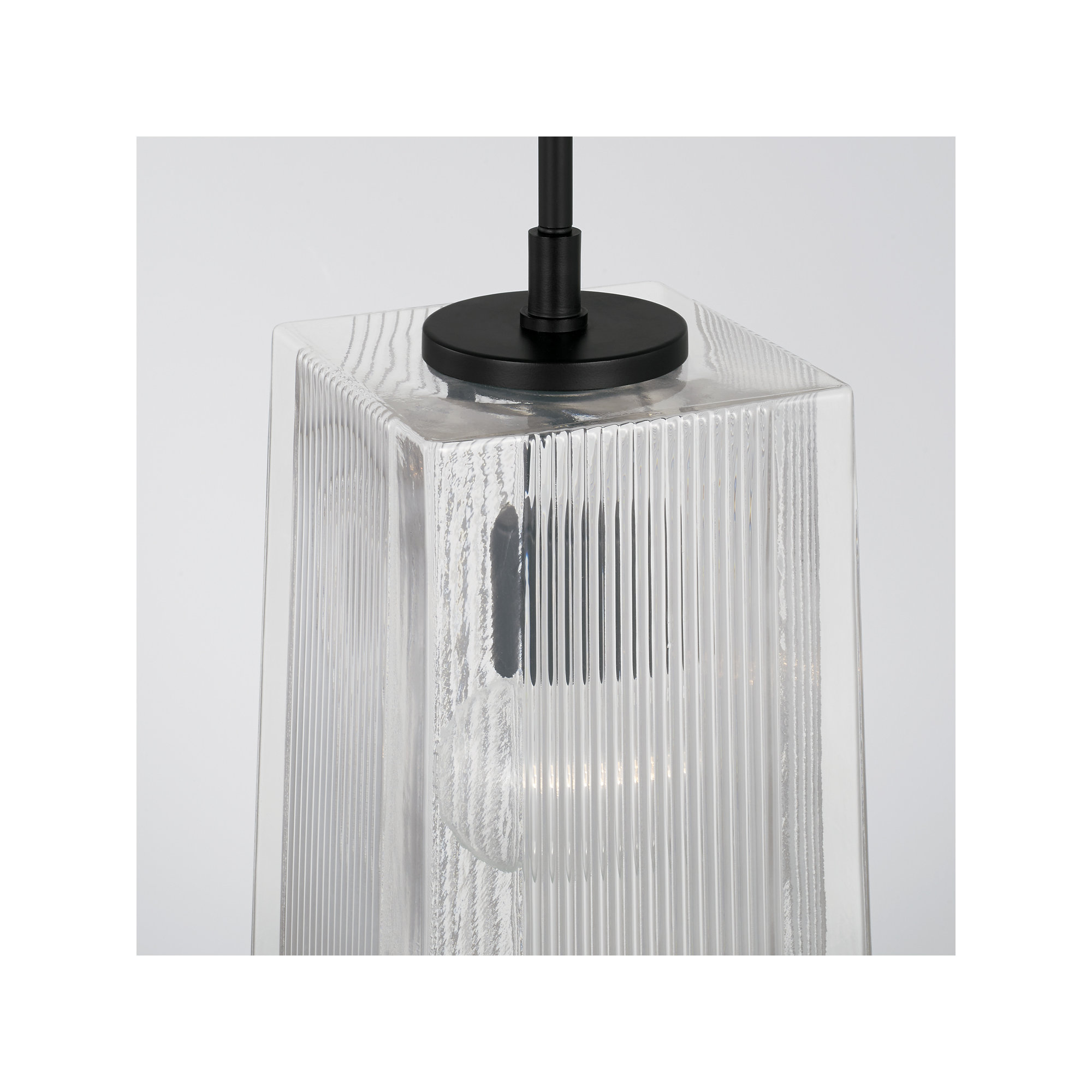 Kayda Single Light Glass Dimmable Pendant, Matte Black