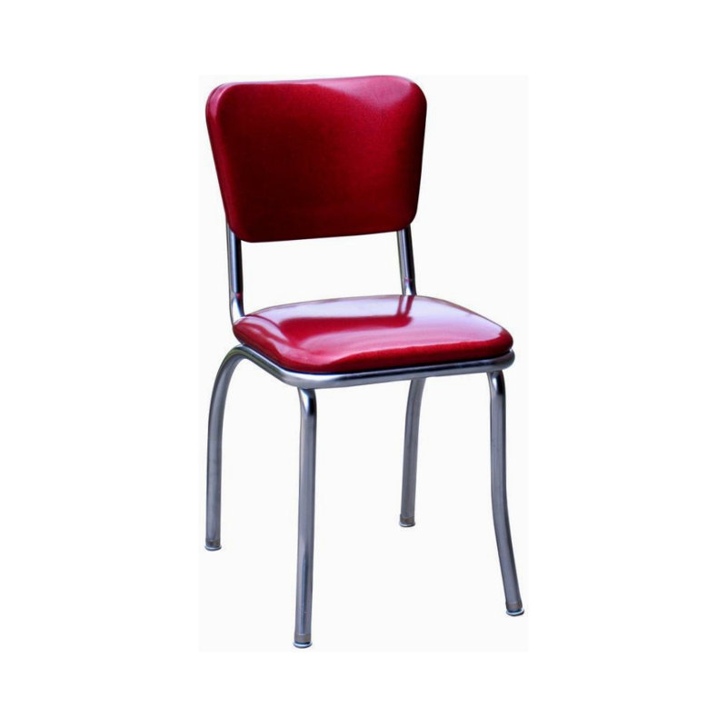 Retro Home Upholstered Dining Chair, Glitter Sparkle Red