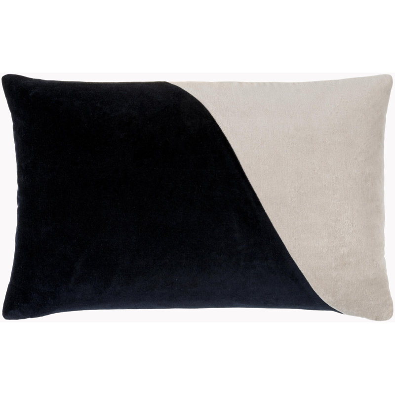 Denny Cotton Throw Pillow, Polyester/Polyfill, Black