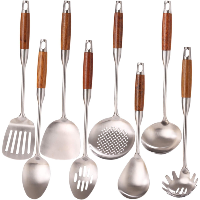 5-Piece Copper Stainless Steel Serving Utensil Set (Spoon, Slotted Spoon, Turner, Ladle and Skimmer) 5-Piece Copper Stainless Steel Serving Utensil Set (Spoon, Slotted Spoon, Turner, Ladle and Skimmer)