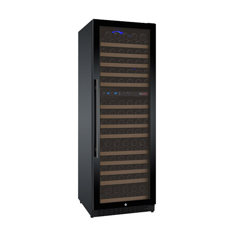 Allavino FlexCount Series 172 Bottle Dual Zone Built-in Wine Refrigerator with Black Door - Right Hinge, Black, Right