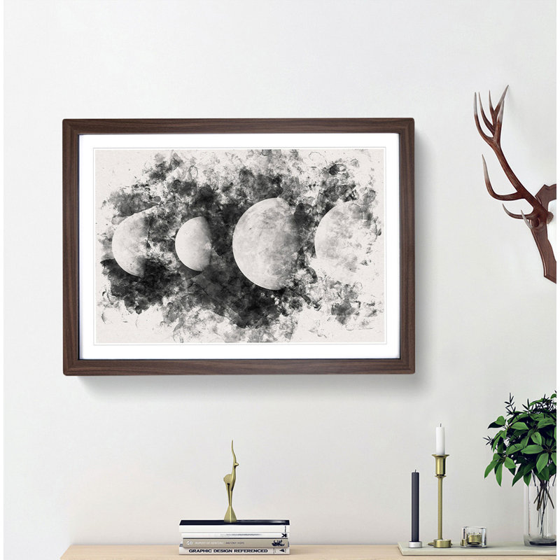 Moons of Jupiter - Picture Frame Painting Print, 62cm H x 87cm W x 2cm D, Walnut Framed