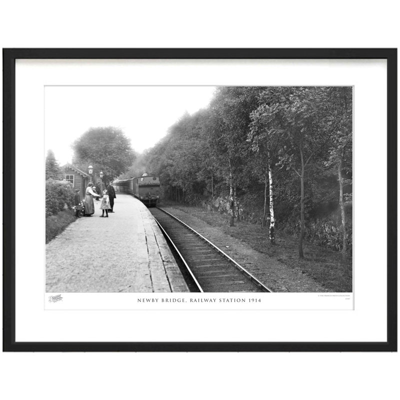 Newby Bridge, Railway Station 1914 1 Piece Single Picture Frame Wall Art, 60cm H x 80cm W x 2.3cm D