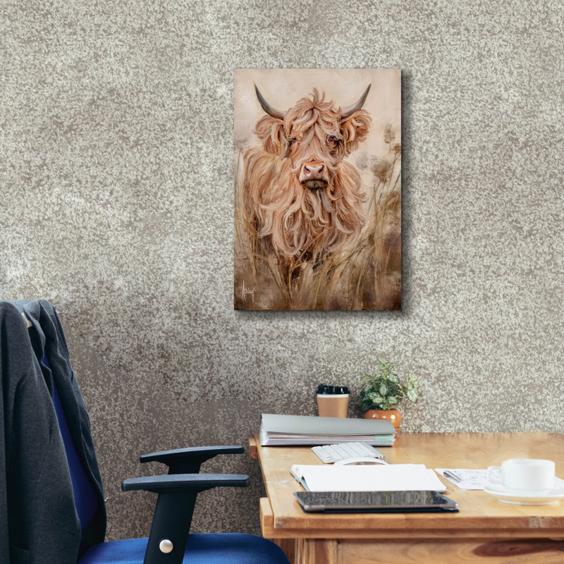 «Epic Graffiti», «Highland Cow» par Ashley Bradley, art mural sur toile, H 26 po x l 18 po