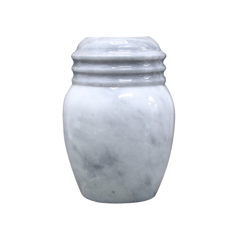 Urne de crémation en marbre, gris Badal, H 5,25 po x l 3,5 po x P 2,75 po