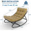 Chaise berçante surdimensionnée Papasan, structure en fer, capacité intérieure de 450 lb-531716716