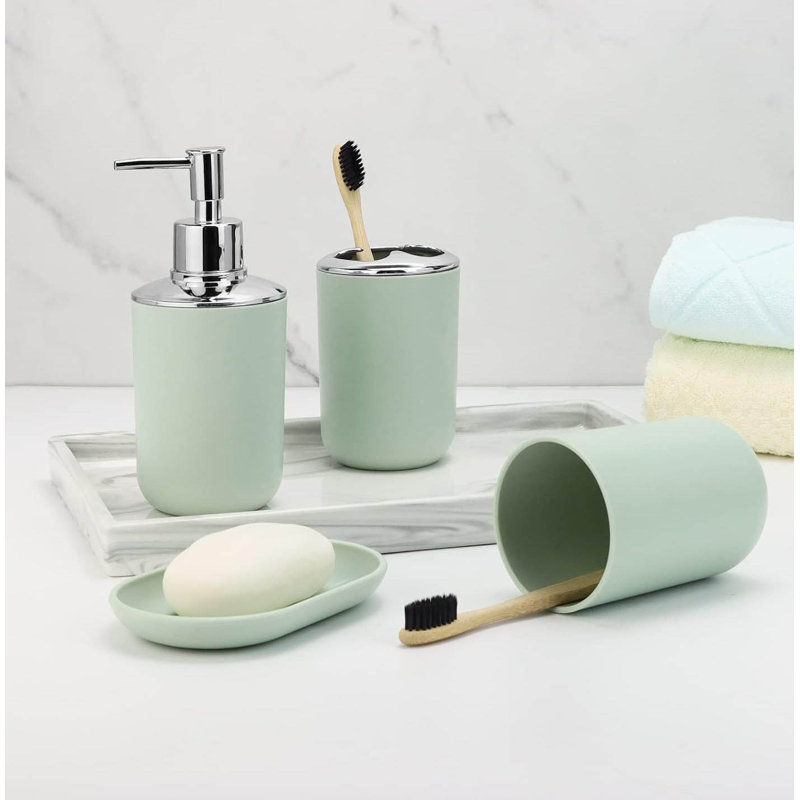 Bathroom Accessory Set, Green
