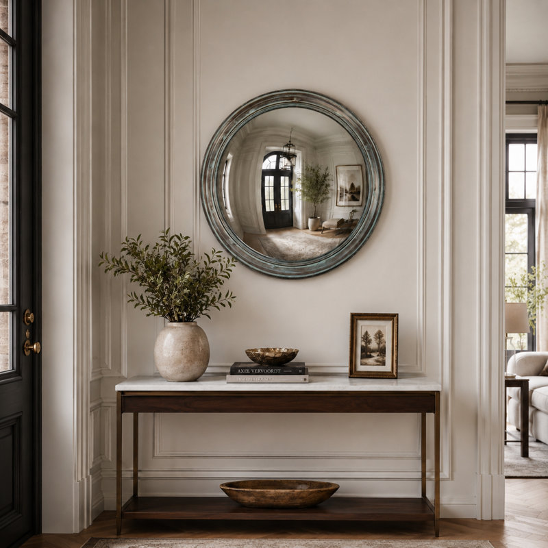 Cerne Convex Metal Wall Mirror, 28.5" H x 28.5" W