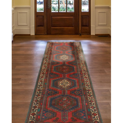 One-of-a-Kind 3'2" X 10'7" New Age Runner Wool Area Rug in
