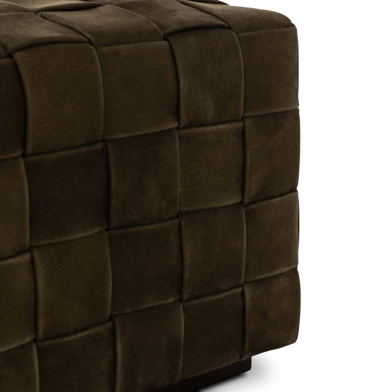 FLORES Square Ottoman, Chocolate Brown