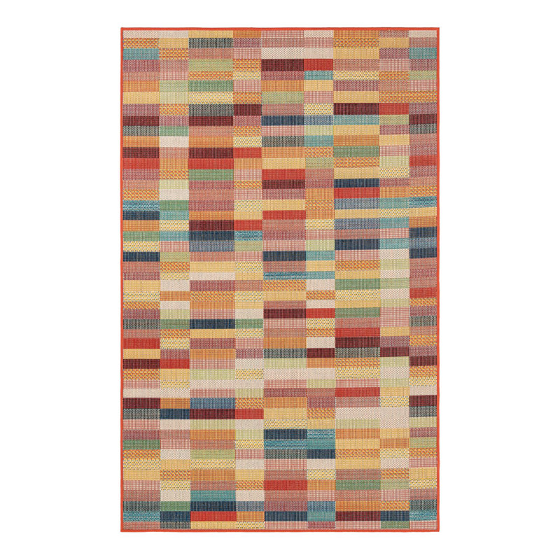 Striped Indoor / Outdoor Rug, Rectangle 5'3" x 8'