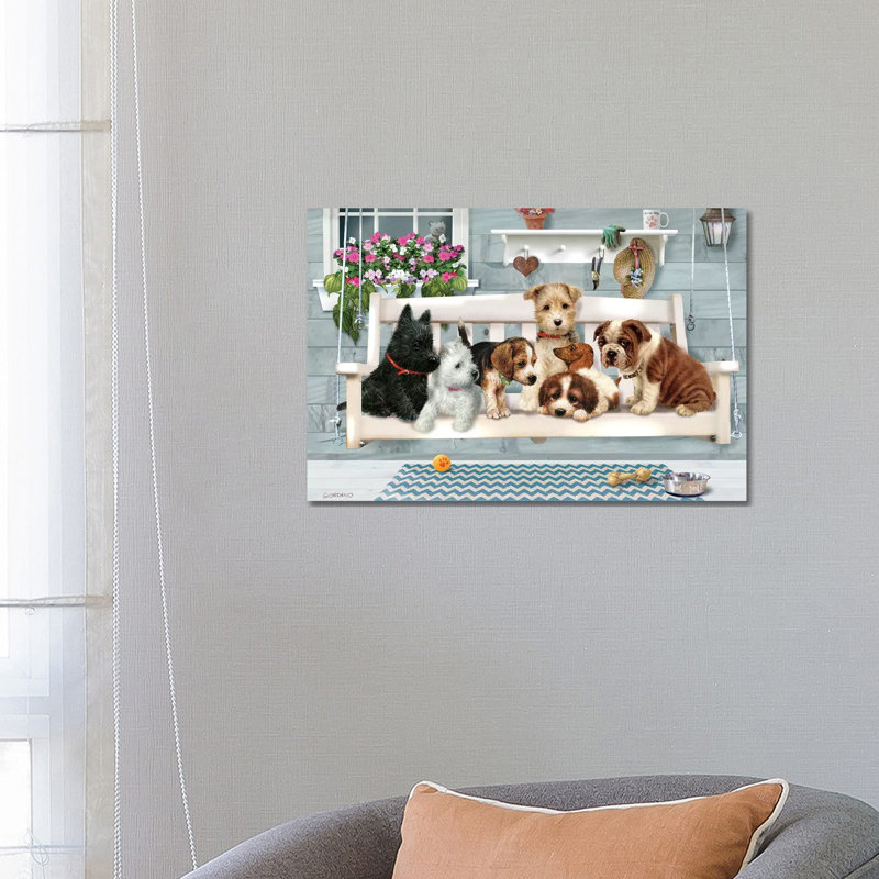 (Pups Only) Porch Pals - Wrapped Canvas Print, 66.04 cm H x 45.72 cm W x 1.91 cm D