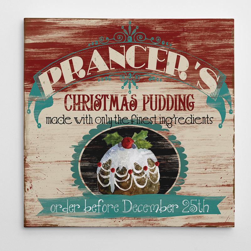Pouding de Noël - impression d'art graphique, H 16 po x l 16 po x P 2 po, Toile tendue