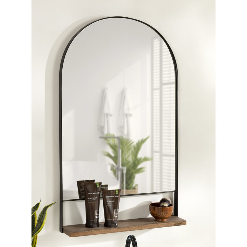 Miroir mural Cielo, Noir, naturel, 34 po x 20 po