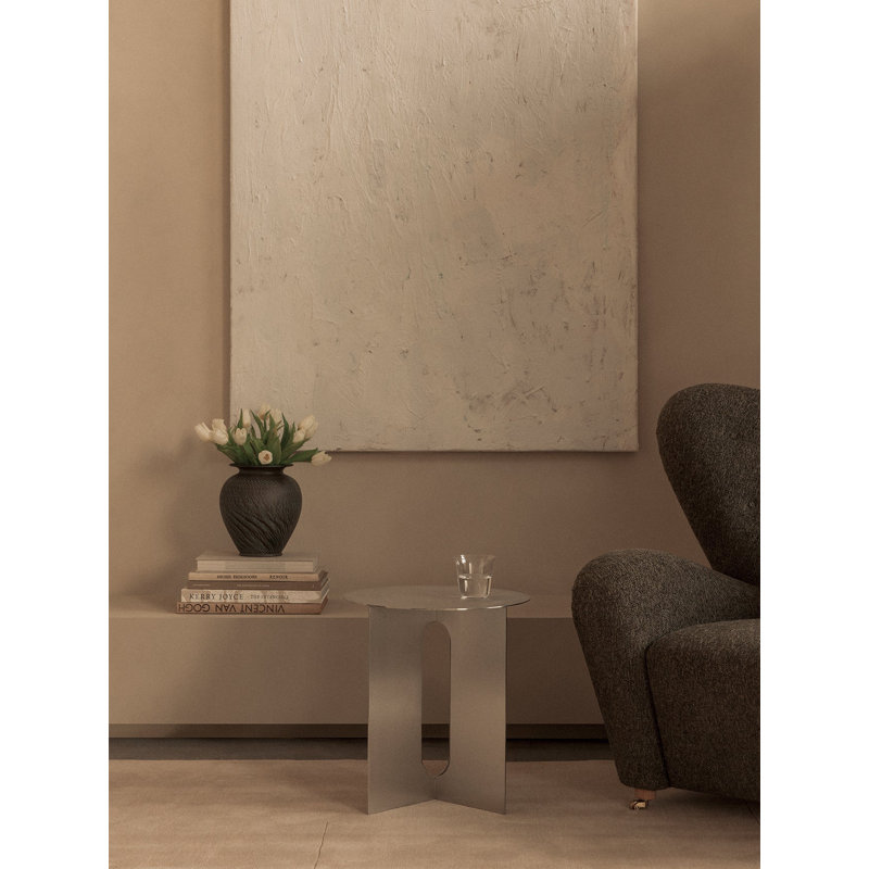 Androgyne End Table, Brushed Steel