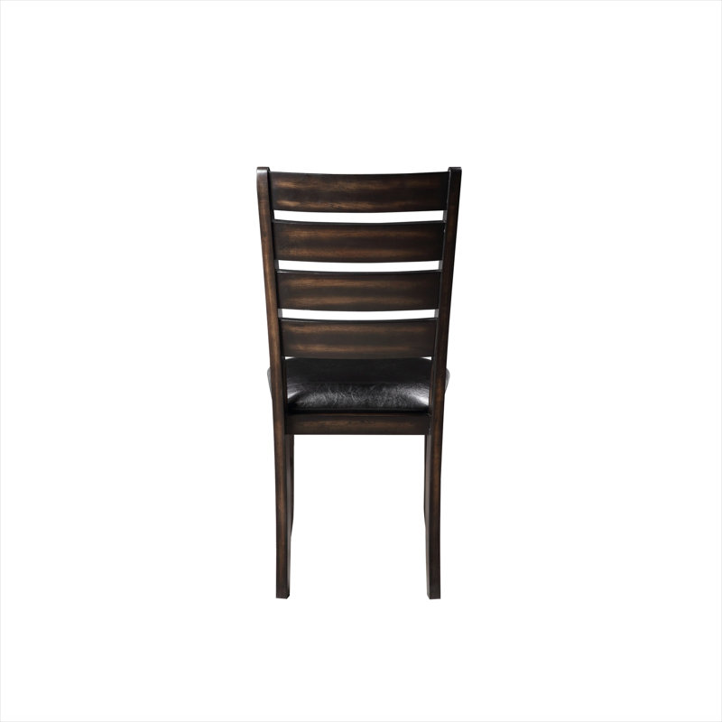 Ensemble de 2 chaises d'appoint rembourrées en similicuir avec structure en bois espresso, siège de salle à manger moderne, l 23 x H 40, noir mat