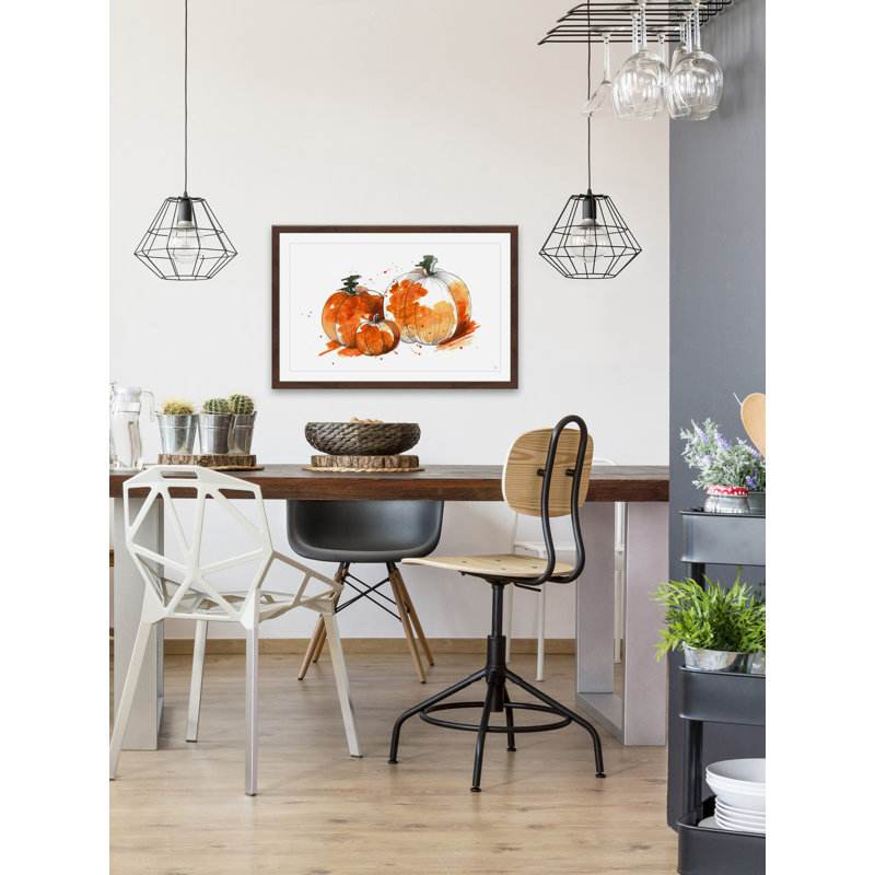 « calabacin naranja », reproduction d’art encadrée, 12 po x 18 po